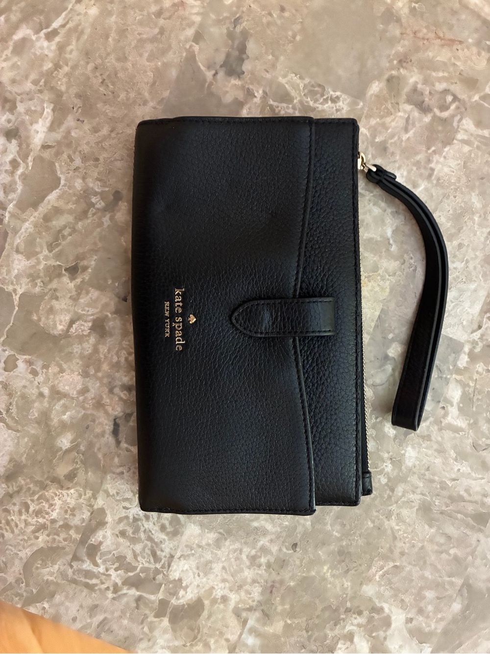 Kate Spade Black Leather Wristlet Wallet